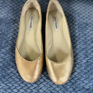 Steve Madden rose gold rhinestone sparkly 9.5 flat small block heel
